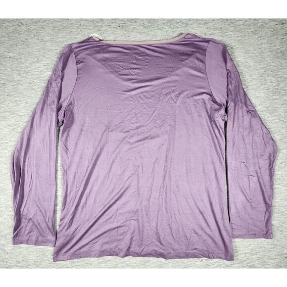 Long Sleeve Sleep Shirt Scoop Neck Soft Feel Womens Plus Size 2XL Purple - Picture 2 of 6